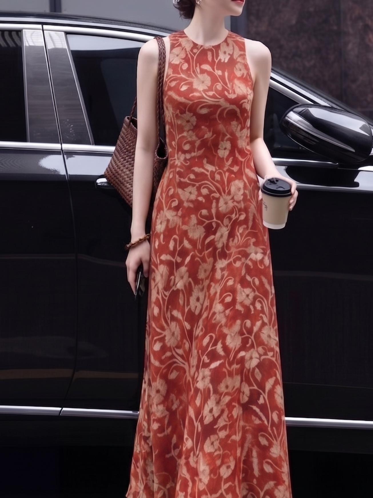 Arabella Mulberry Silk Floral Maxi Dress