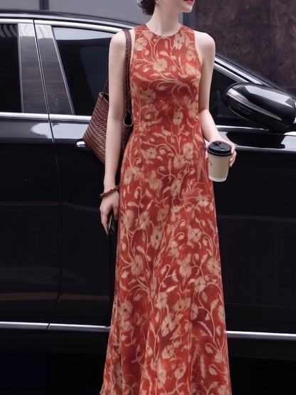 Arabella Mulberry Silk Floral Maxi Dress