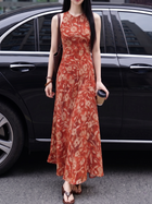 Arabella Mulberry Silk Floral Maxi Dress
