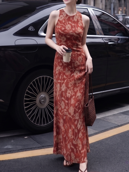 Arabella Mulberry Silk Floral Maxi Dress