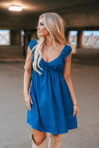 Violet Corduroy Babydoll Mini Dress