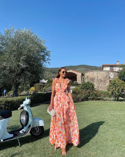 Maeve Floral Cutout Maxi Dress