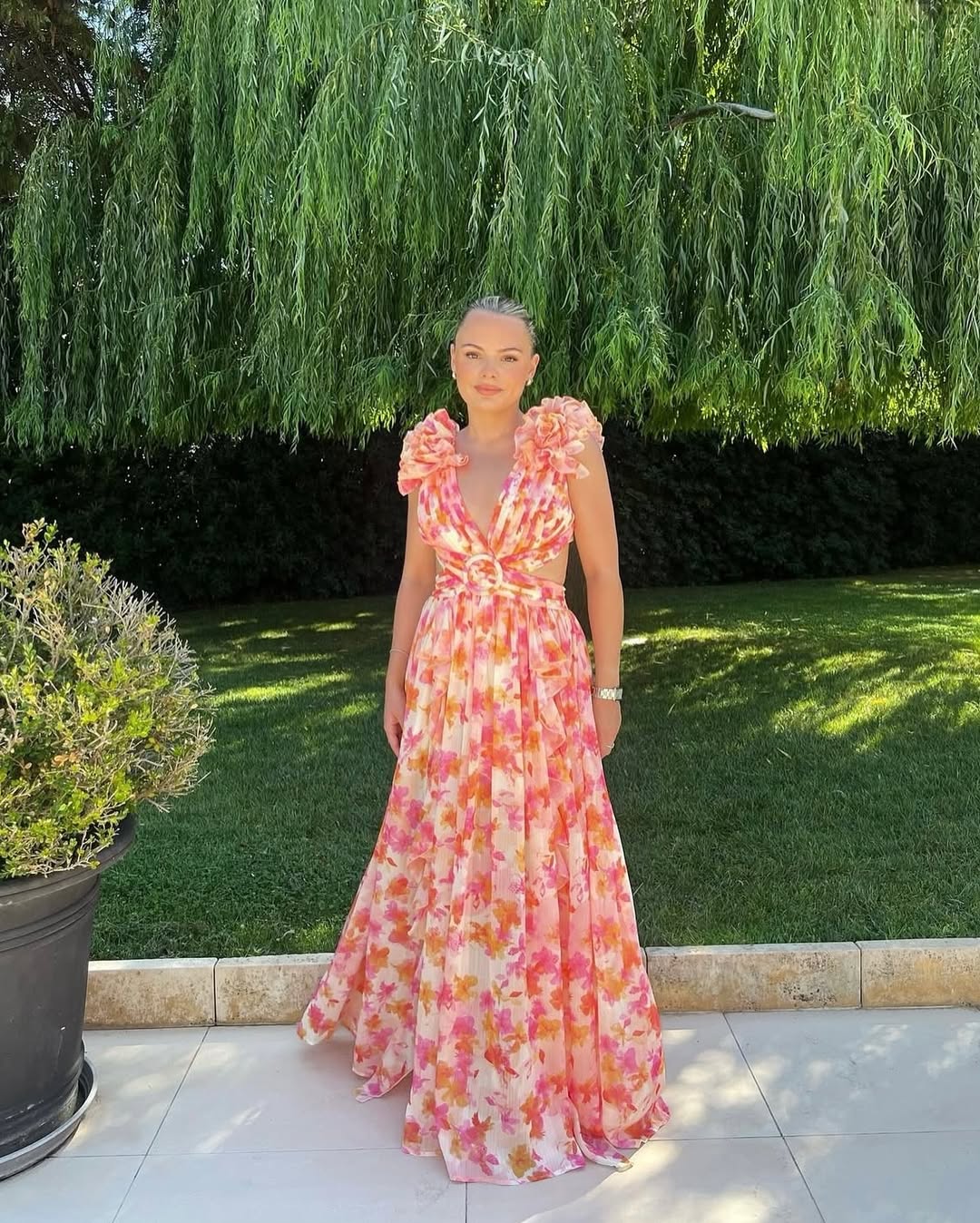 Maeve Floral Cutout Maxi Dress