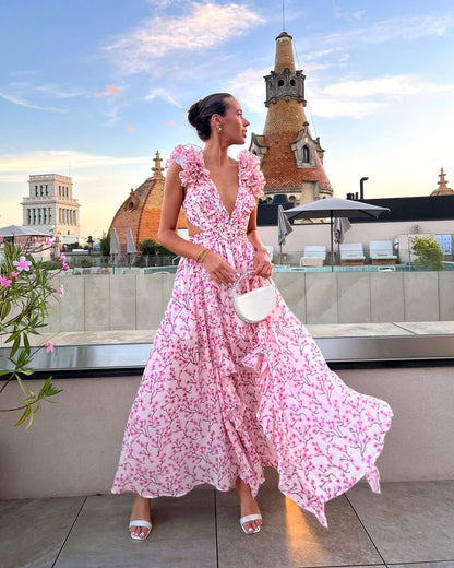 Maeve Floral Cutout Maxi Dress