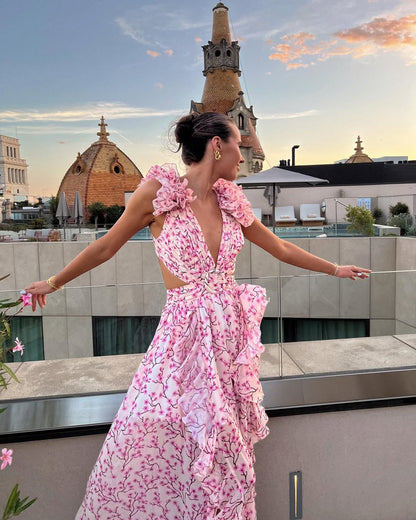 Maeve Floral Cutout Maxi Dress
