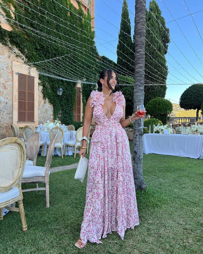 Maeve Floral Cutout Maxi Dress