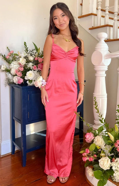 Margot Crepe Maxi Dress in Honey Pink