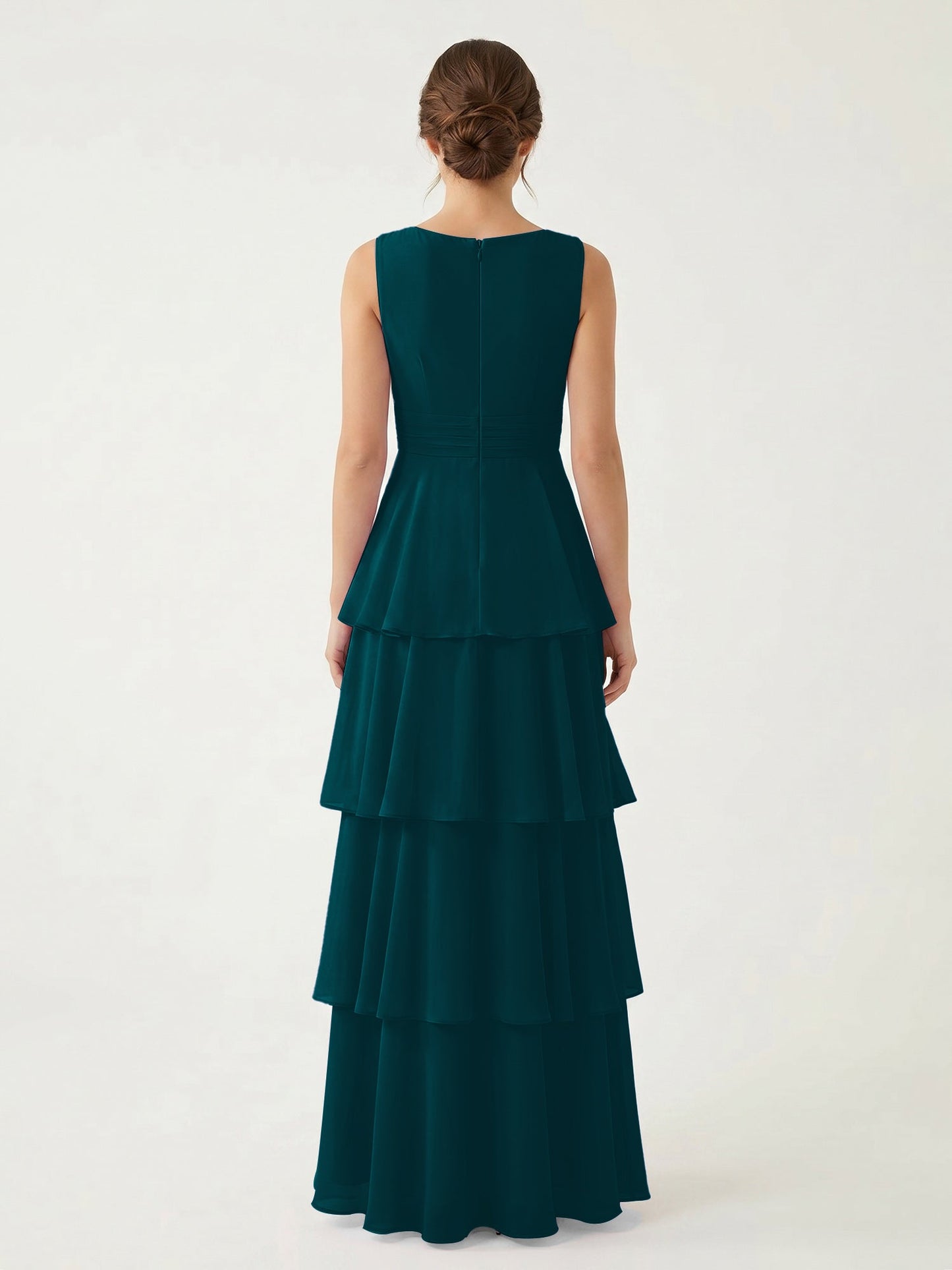 Isabelle Chiffon A-Line Dress in Rust