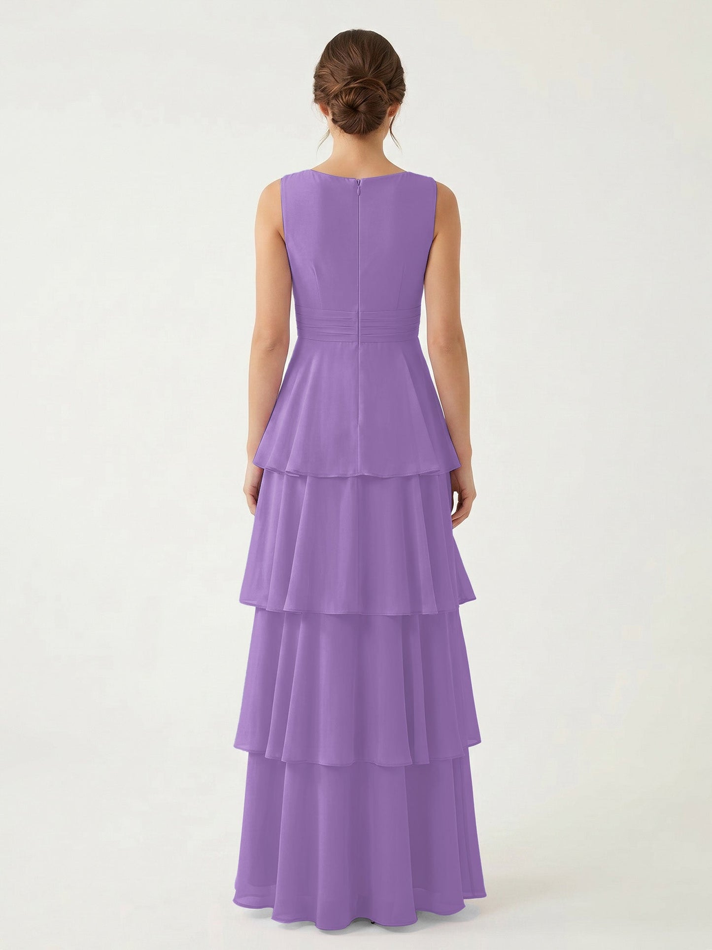 Isabelle Chiffon A-Line Dress in Rust
