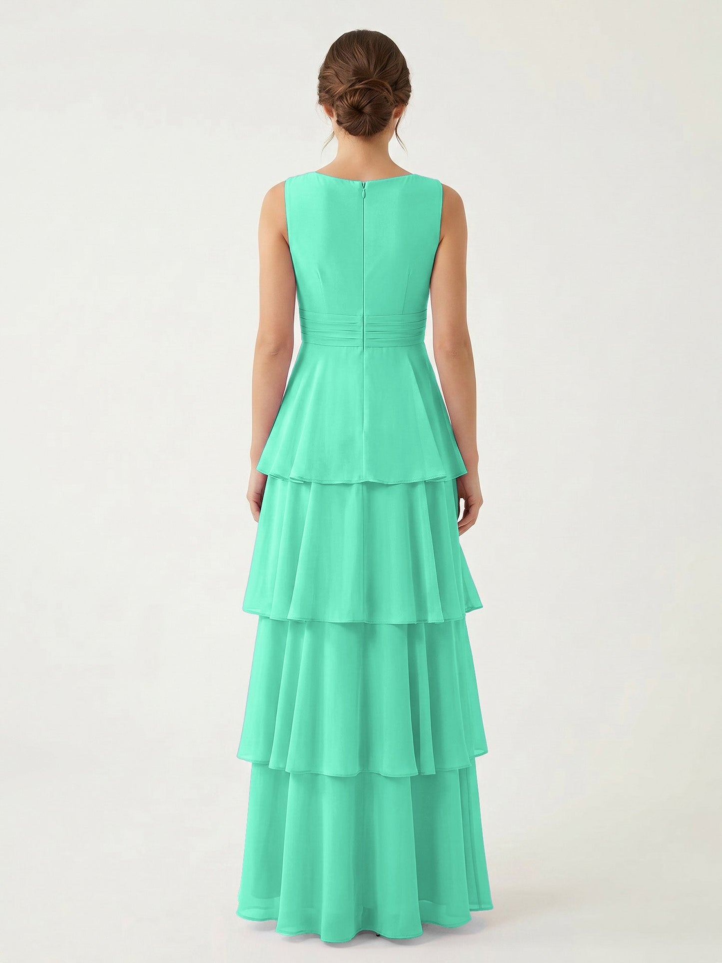 Isabelle Chiffon A-Line Dress in Rust