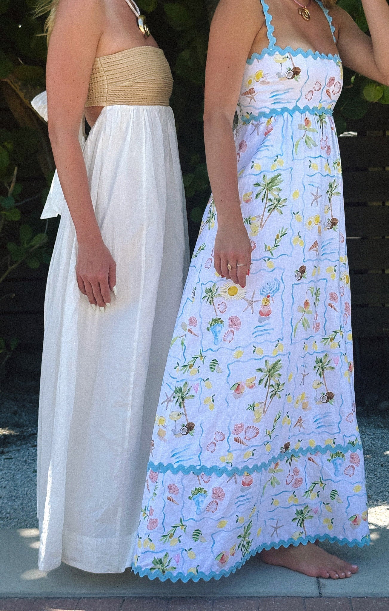 Margot Scallop Maxi Dress in Seaside Blue