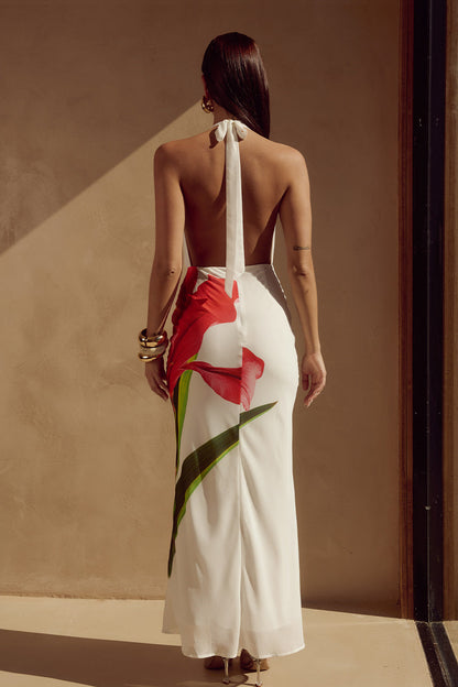 Jasmina Red Lily Maxi Dress