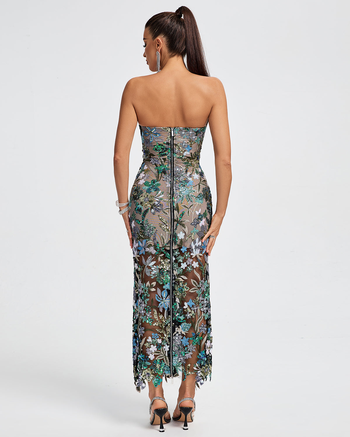 Dahlia Sequin Maxi Dress in Red