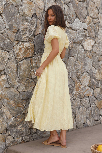 Margot Linen Maxi Dress in Buttercream