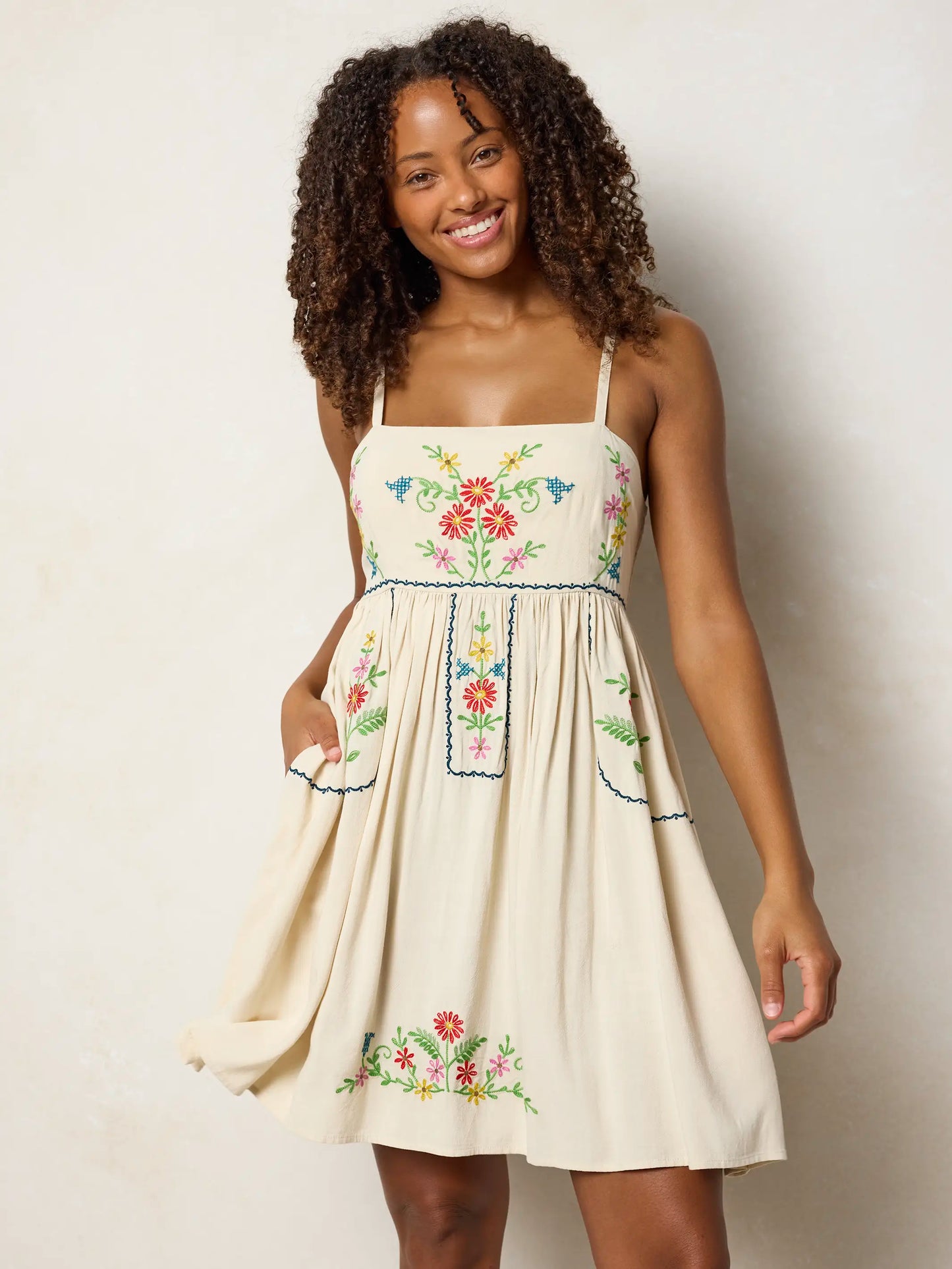 Bailey Embroidered Mini Dress
