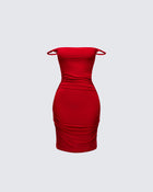 Valentina Off-Shoulder Ruched Mini Dress