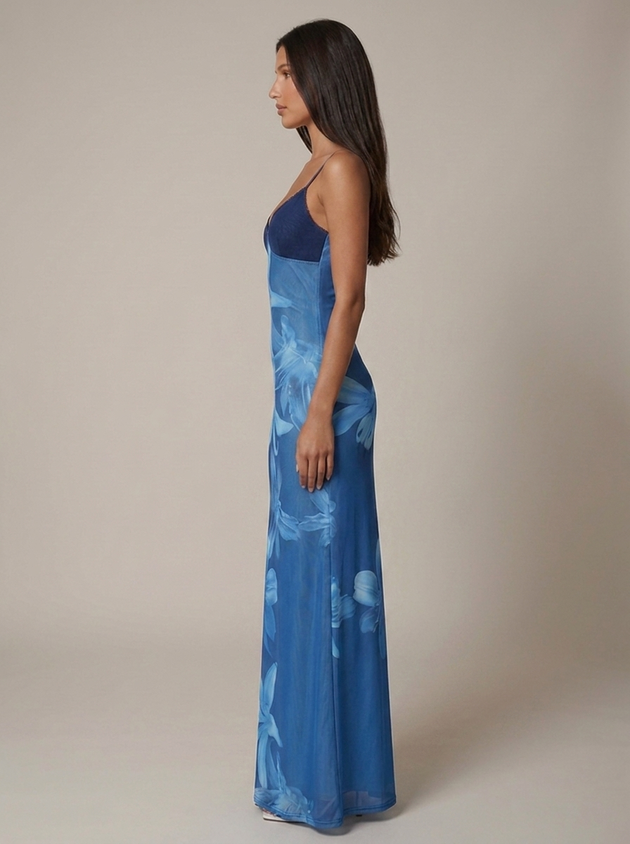 AQUA MAXI DRESS