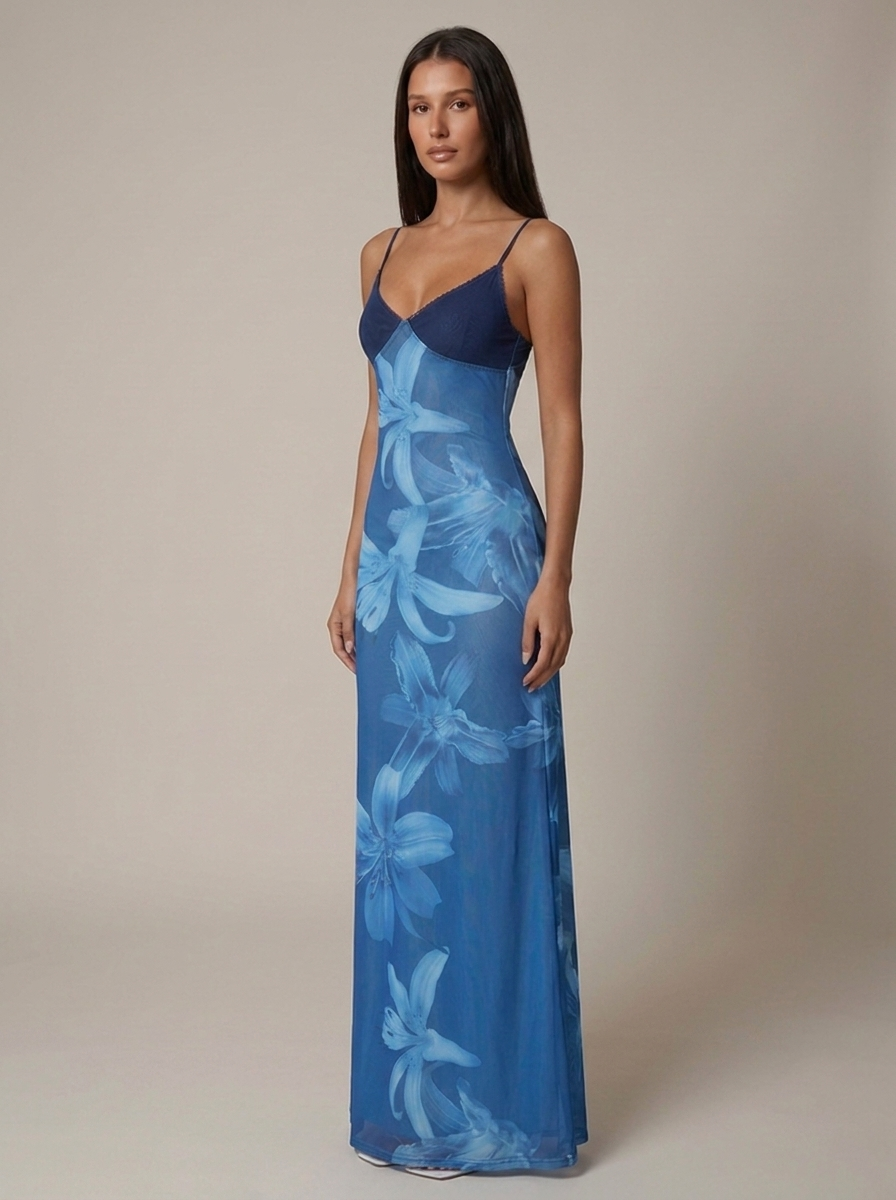 AQUA MAXI DRESS