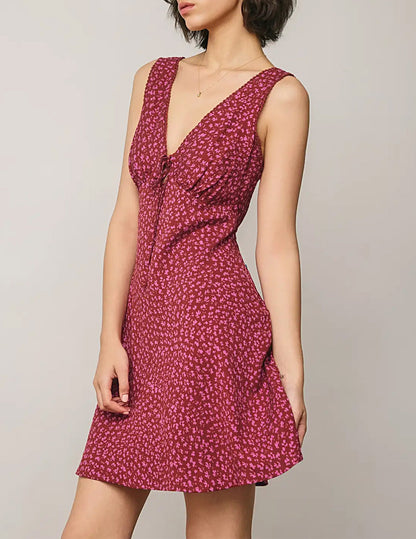 Lottie Plunging Wildflower Mini Dress