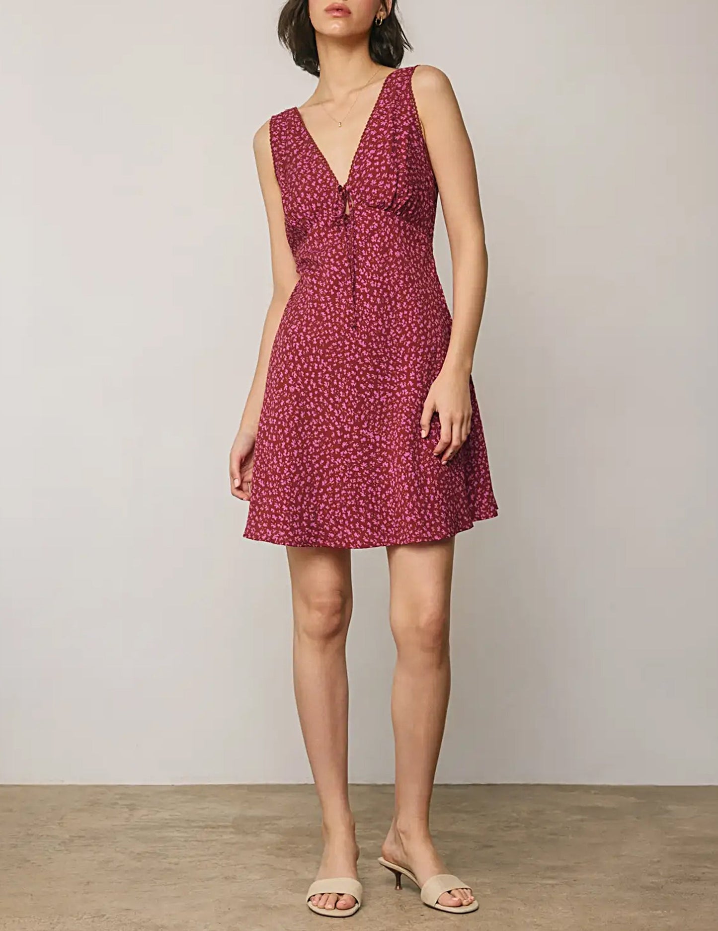 Lottie Plunging Wildflower Mini Dress