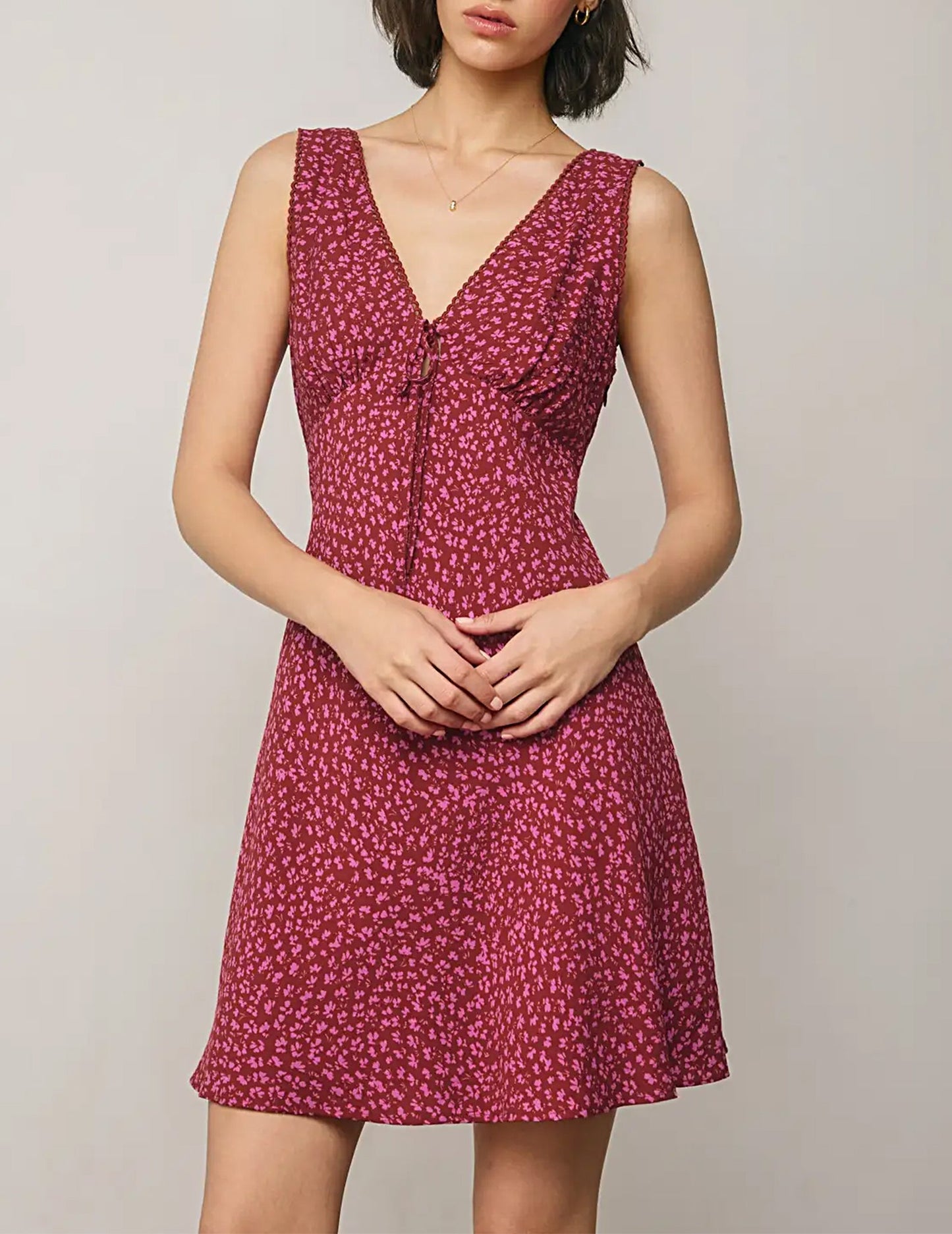 Lottie Plunging Wildflower Mini Dress