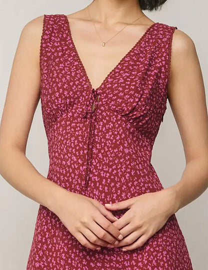 Lottie Plunging Wildflower Mini Dress