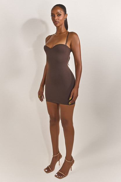 Evangeline Sculpted Mini Dress in Blush