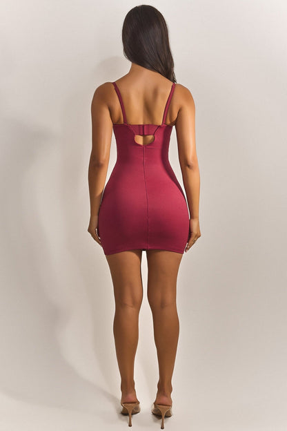 Evangeline Sculpted Mini Dress in Blush