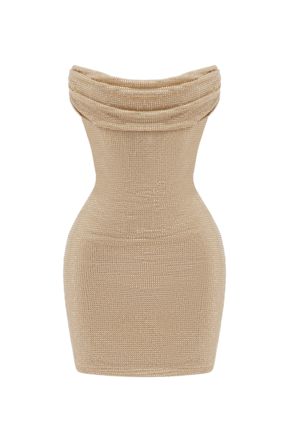 Mirabella Silk Mini Dress in Plum Brown