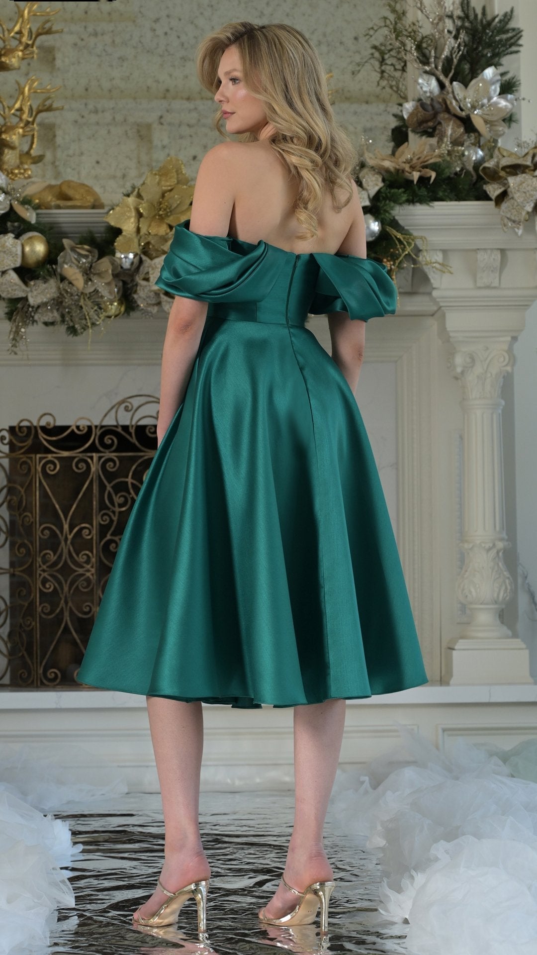 Margot A-Line Midi Formal Dress in Black
