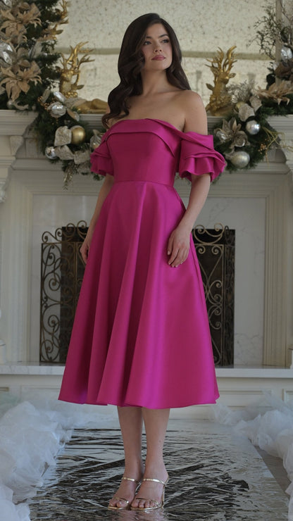 Margot A-Line Midi Formal Dress in Black