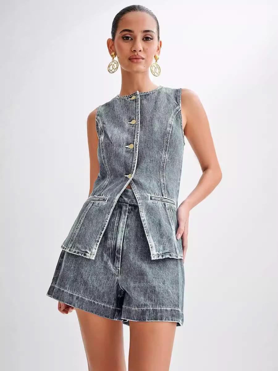 Rebecca Denim Top + Free Short