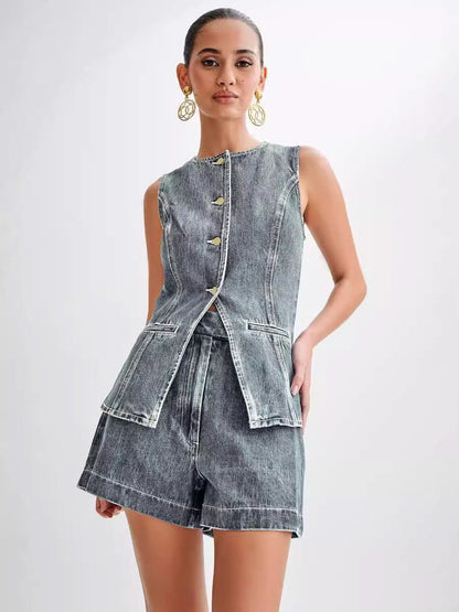 Rebecca Denim Top + Free Short