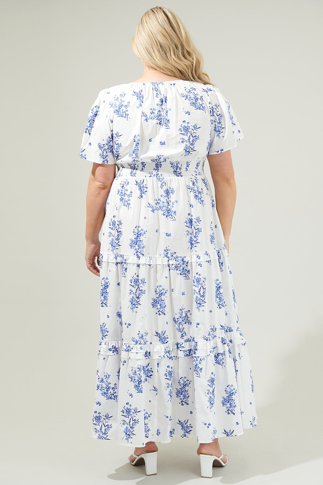 Bestia Floral Poplin Tiered Maxi Dress