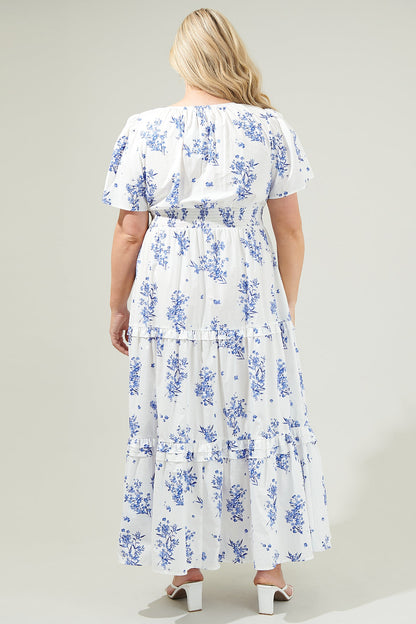 Bestia Floral Poplin Tiered Maxi Dress