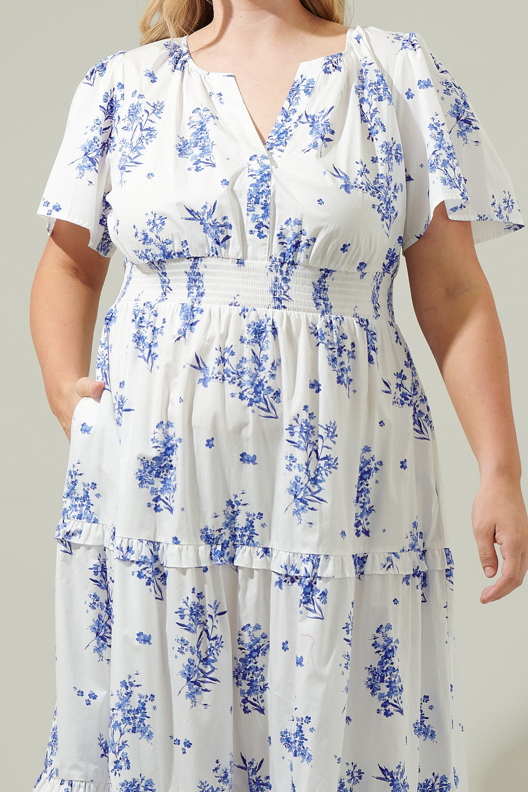 Bestia Floral Poplin Tiered Maxi Dress