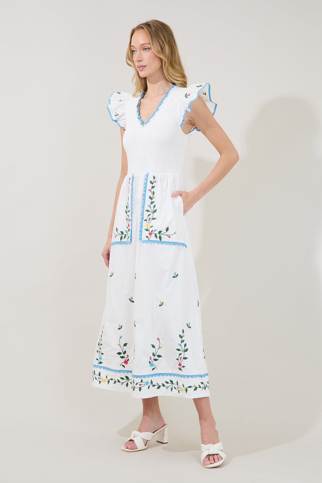 Soleil Tiered Floral Midi Dress