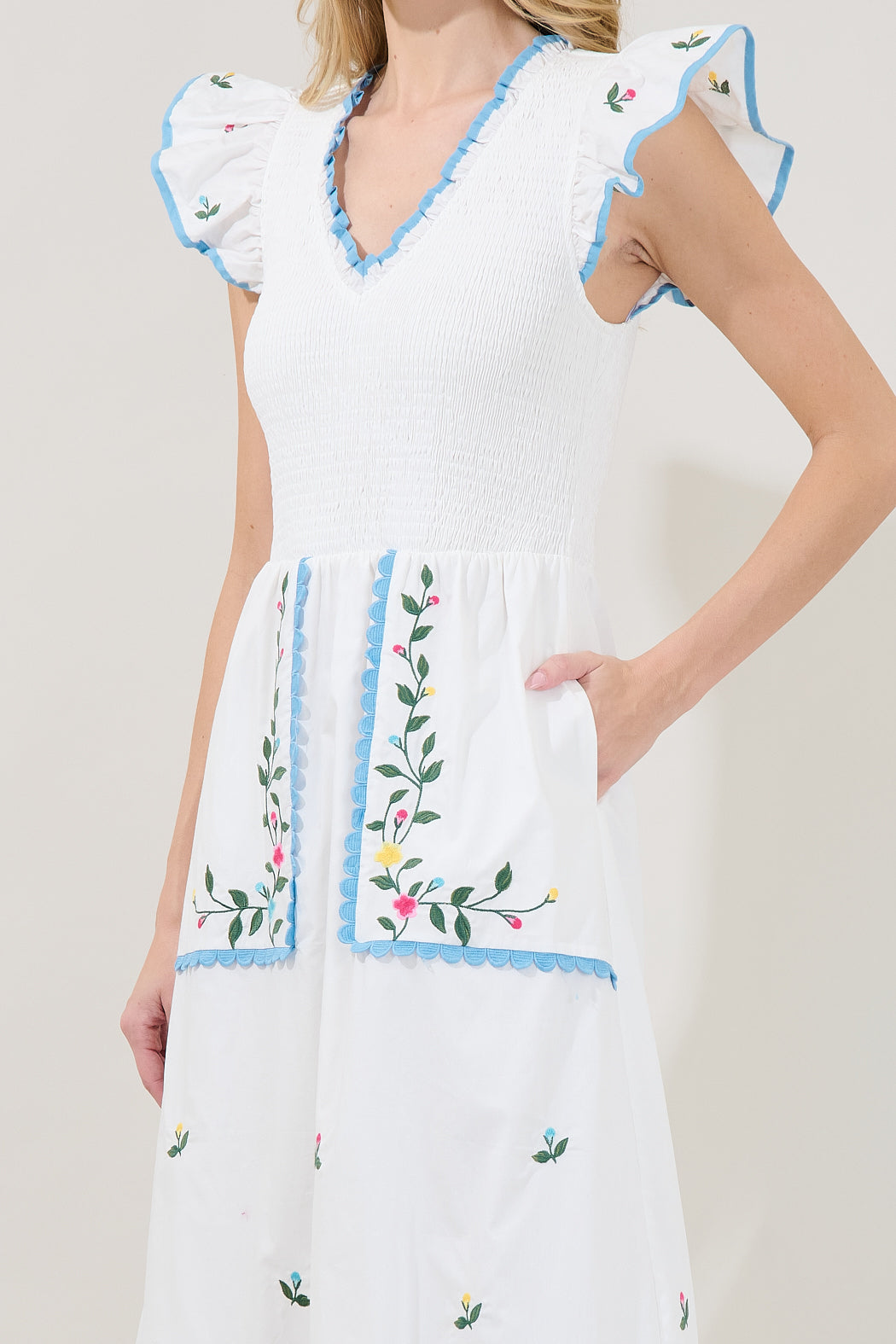 Soleil Tiered Floral Midi Dress