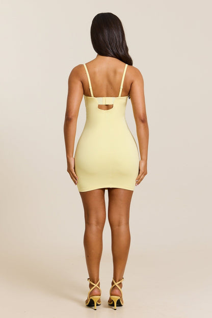 Evangeline Sculpted Mini Dress in Blush