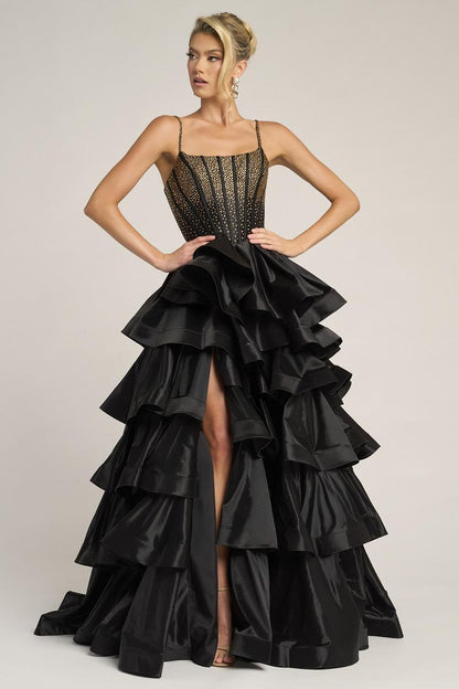 Portia Black & Gold Ballgown Dress