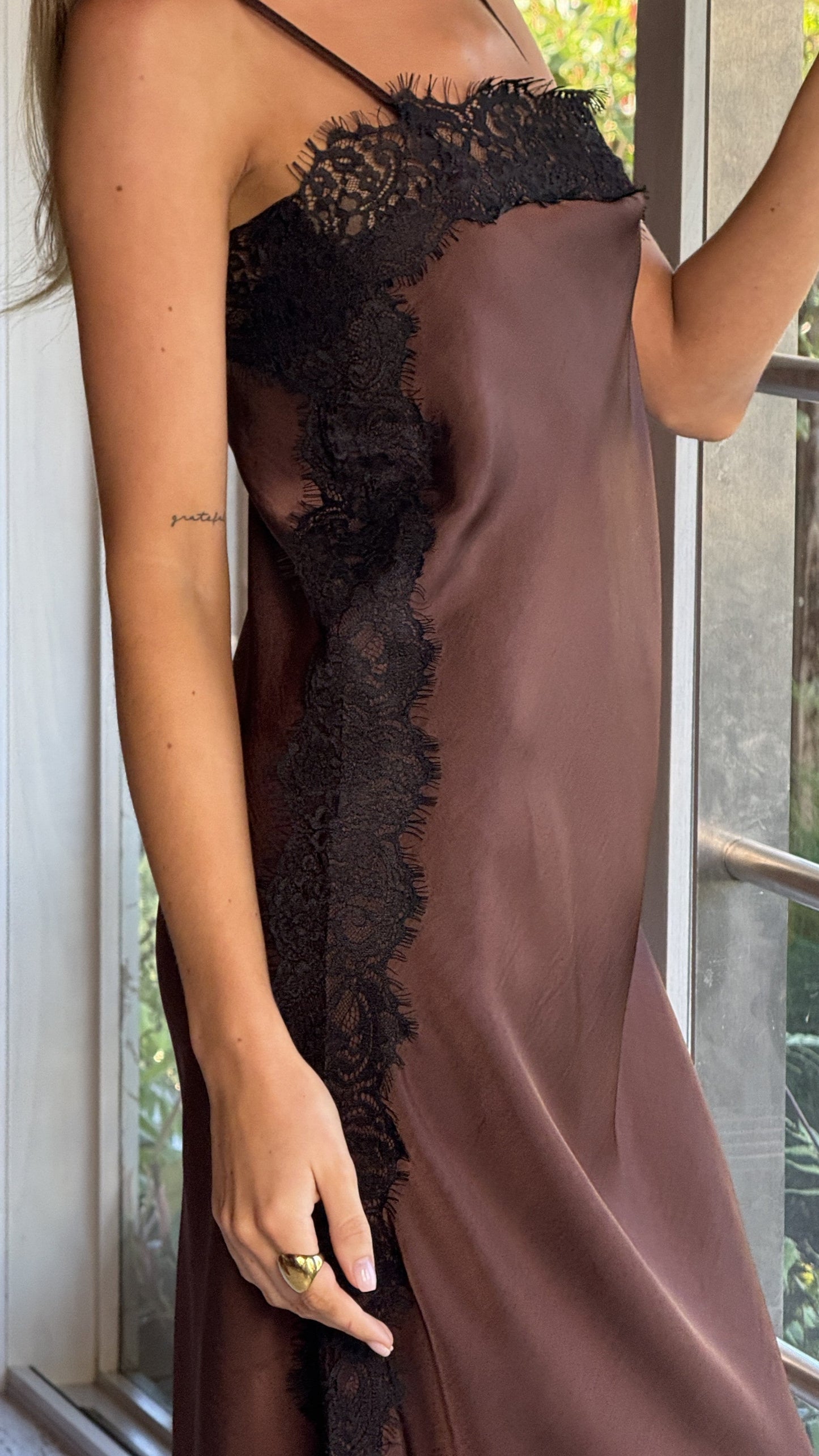 Naliah Chocolate Maxi Dress