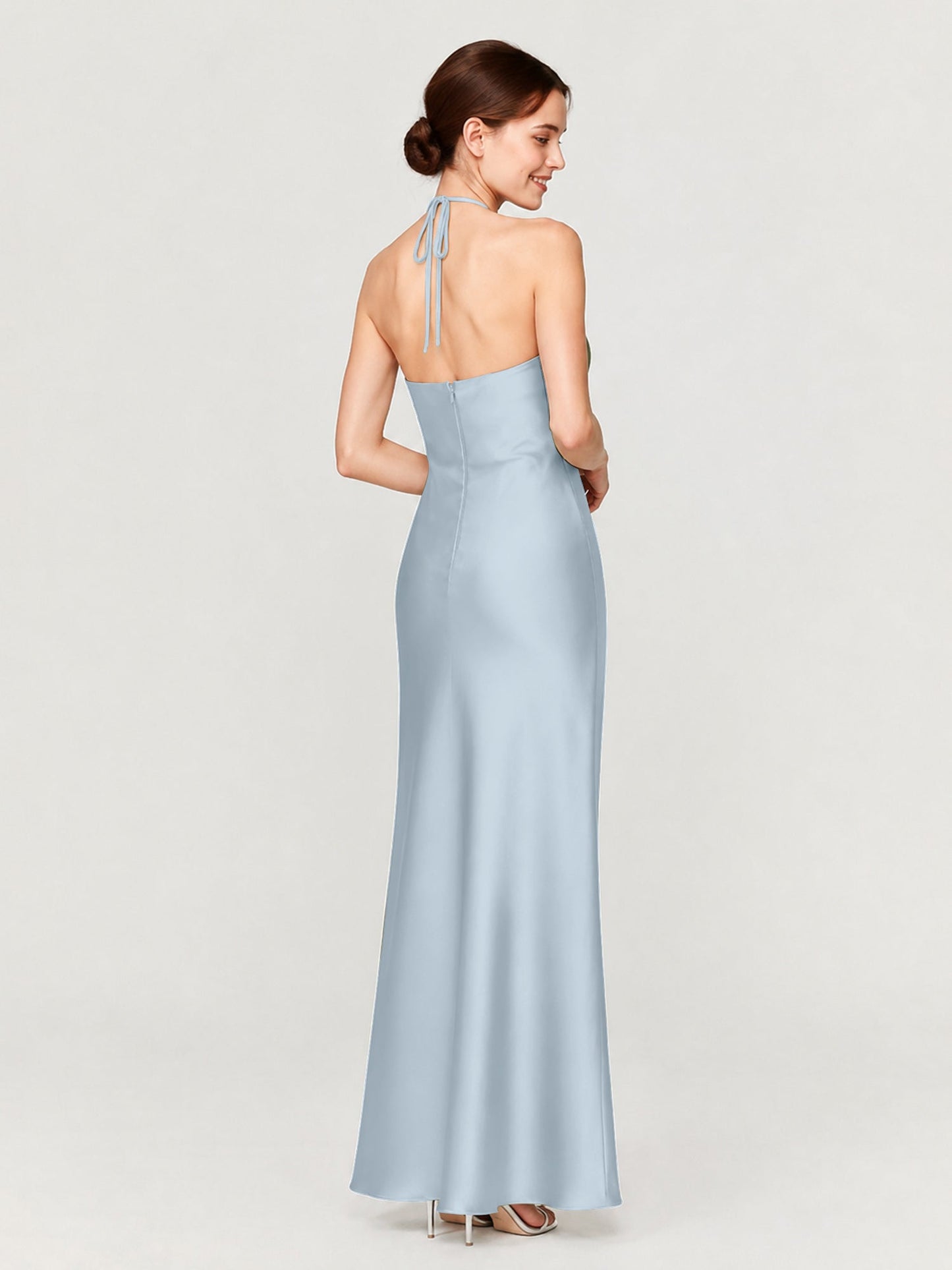 Margot Acetate Satin Halter Dress