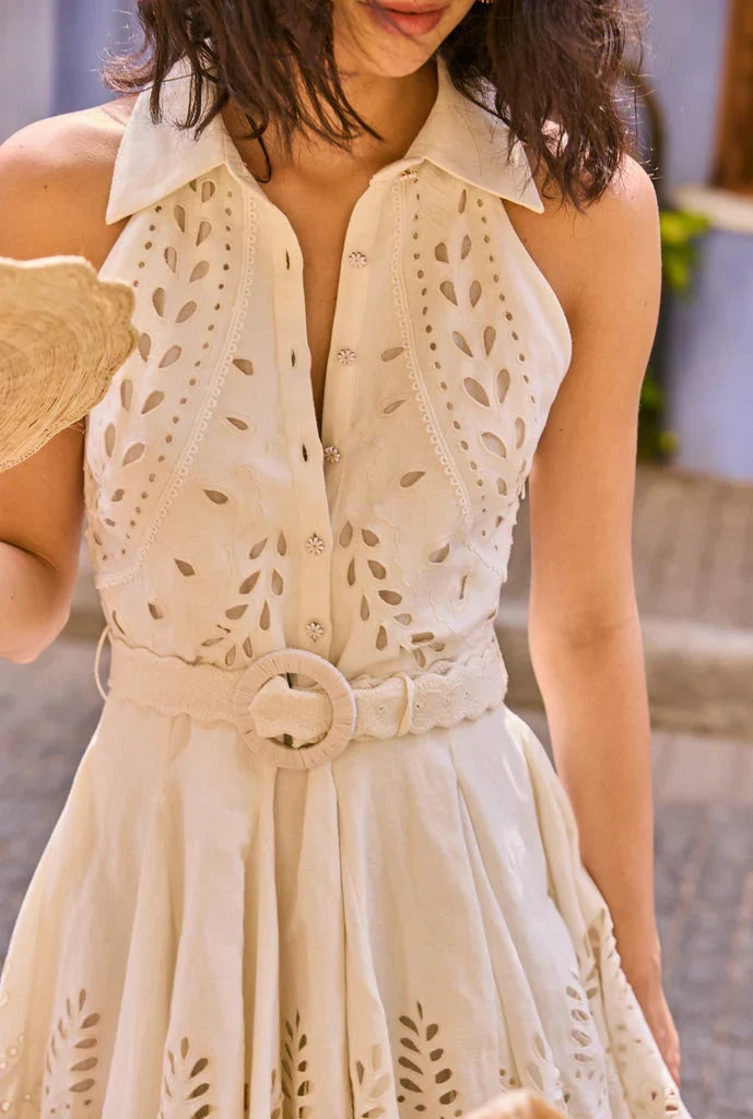 Runa Mini Dress in Off-White