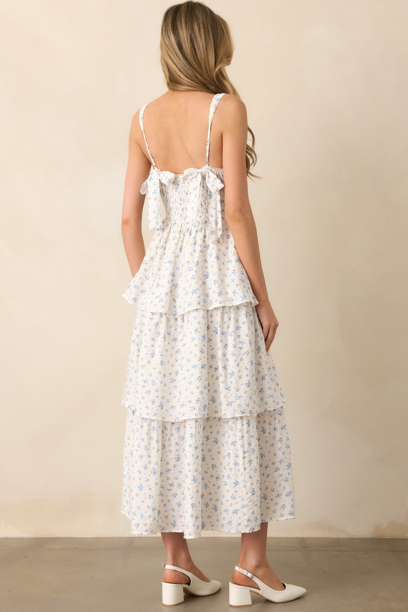 Isadora Blue Floral Tiered Maxi Dress