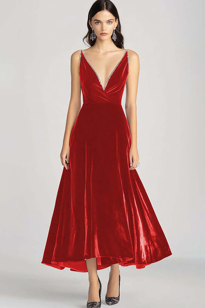 Margot Velvet V-Neck Dress