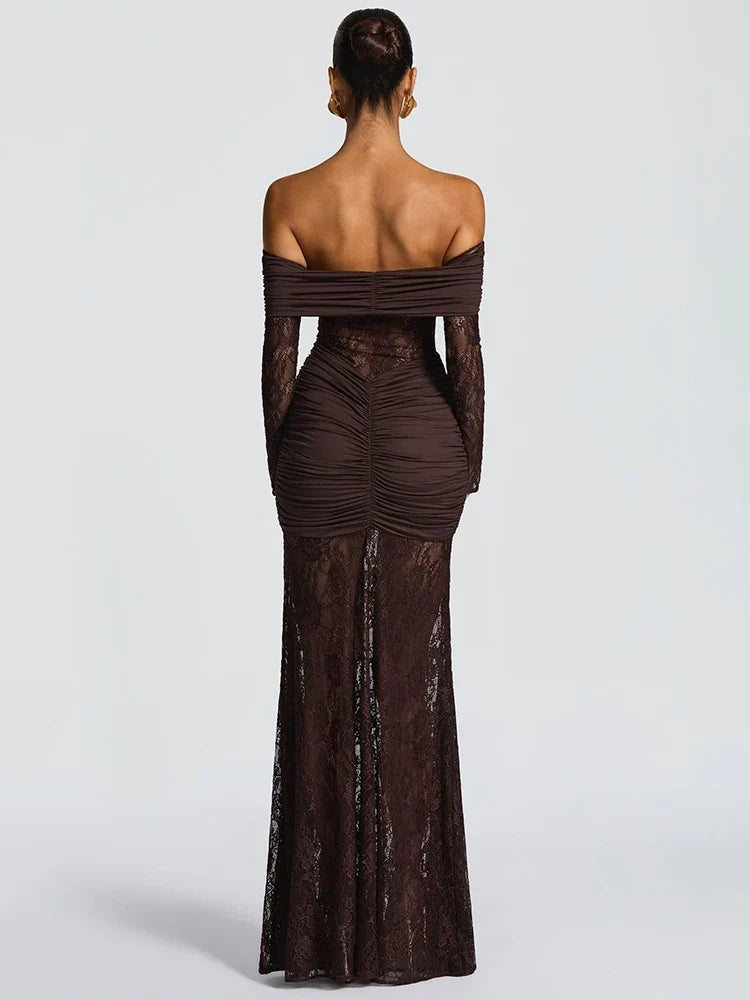 Celestine Sheer Strapless Maxi Dress