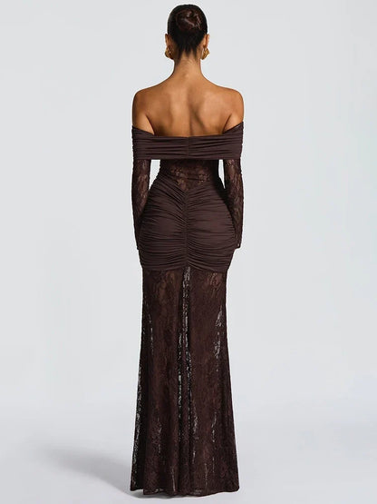 Celestine Sheer Strapless Maxi Dress