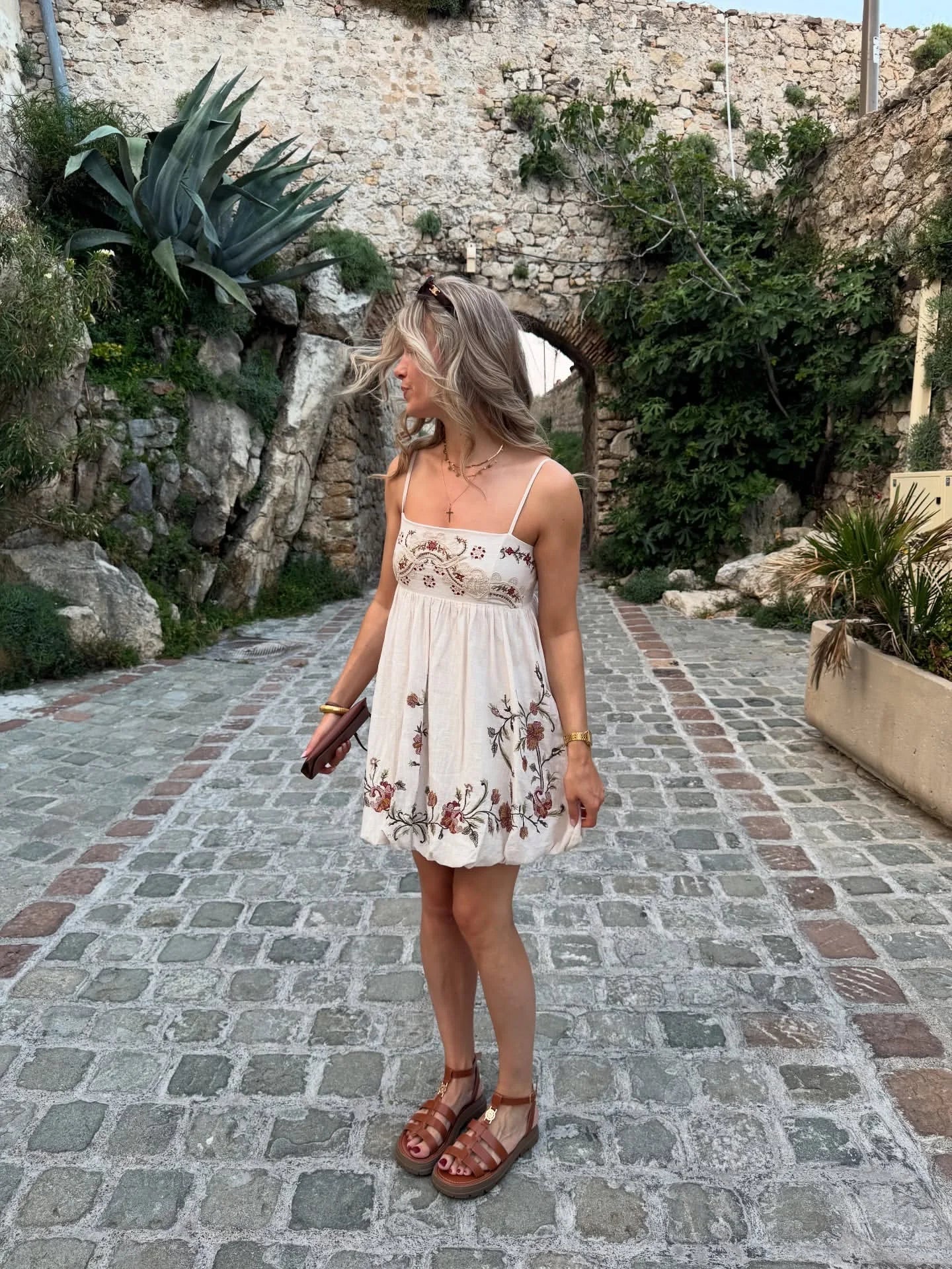 Vivienne Cotton Embroidered Mini Dress