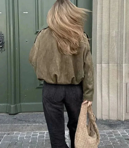 Mara Elegant Suede Loose Jacket