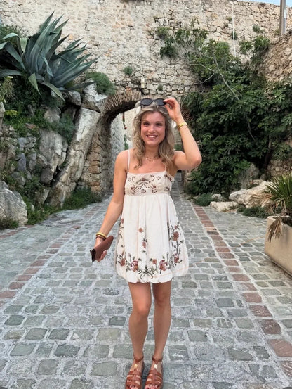Vivienne Cotton Embroidered Mini Dress